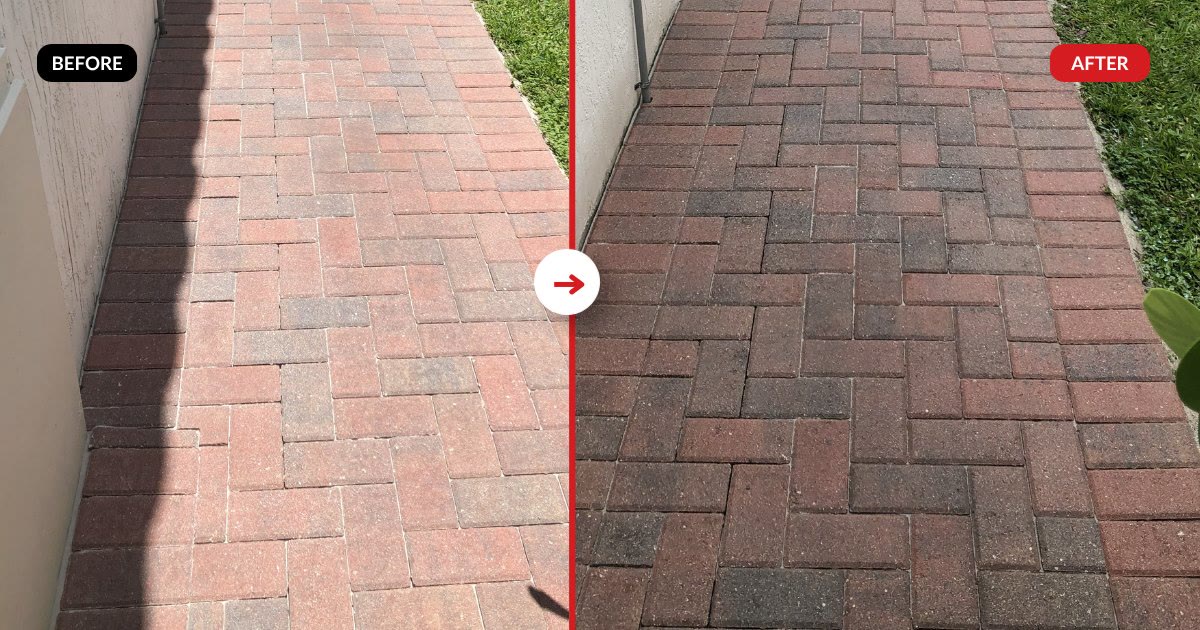 Paver patio before and after sealing