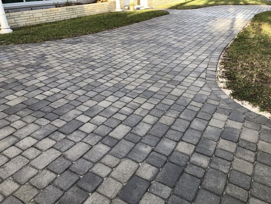 Sealed paver driveway