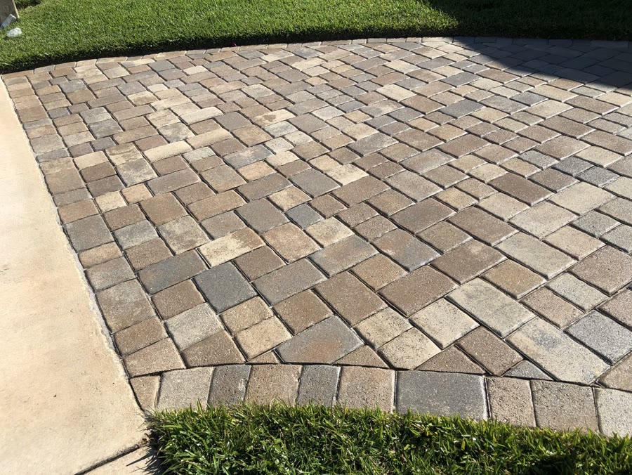 Restored paver driveway