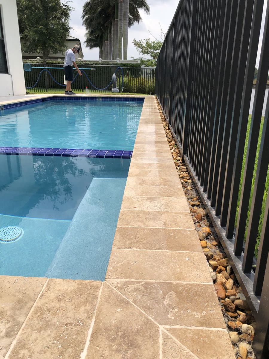Restored paver pool deck