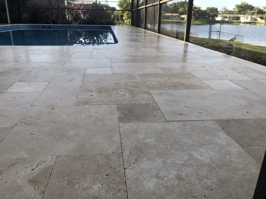 Sealed pool deck pavers